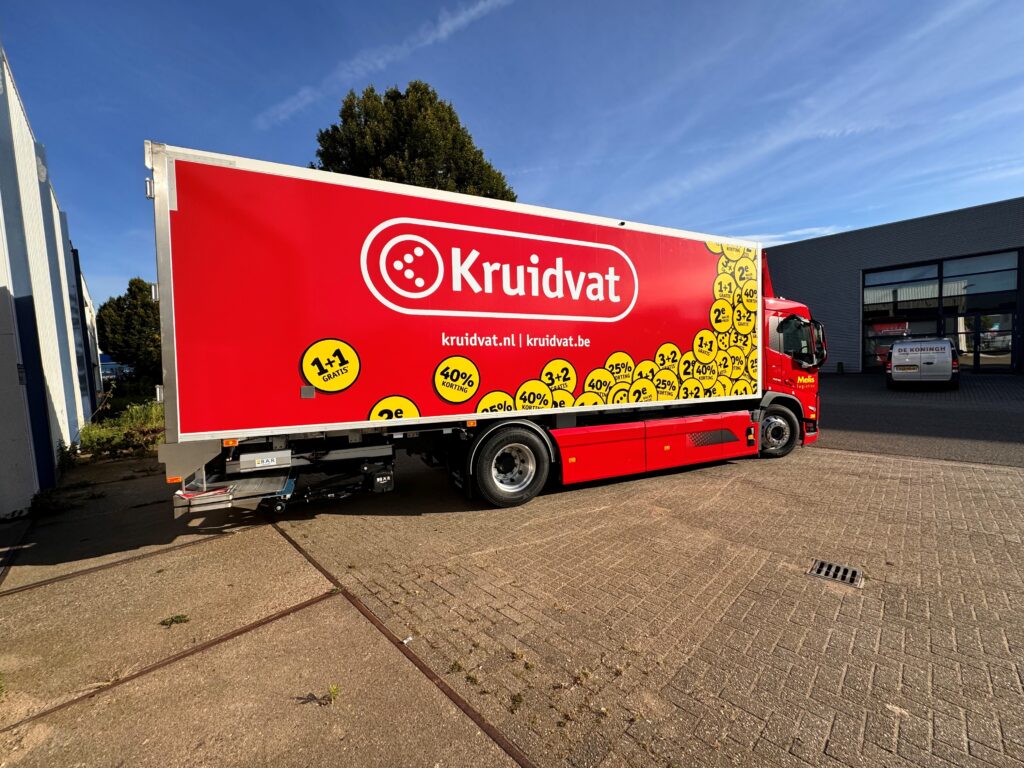Kruidvat trailer wrapping project uitgevoerd door Dorigo-Rosbag.