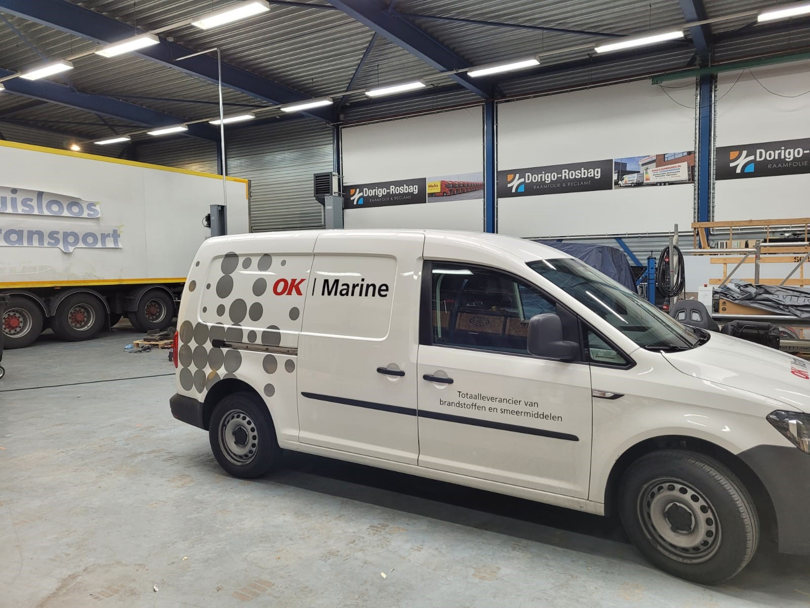 Bestelbus wrapping voor OK Marine uitgevoerd door Dorigo-Rosbag